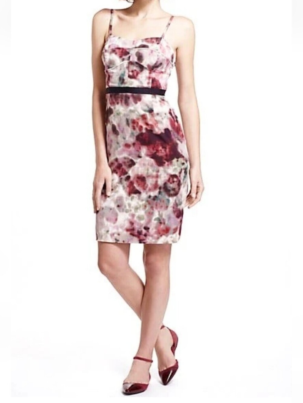 Moulinette Soeurs Hedgerow Corset Watercolor Mini Dress Sz 6